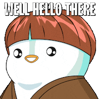 Wink Hello GIF by Pudgy Penguins