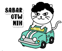Cat Driving Sticker by escobark.id