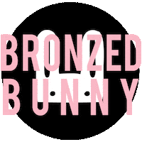 bronzedbunny tanning bronze gold glitter airbrush tan Sticker