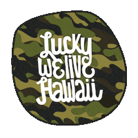 Camo Lwlh Sticker by Lucky We Live Hawaii