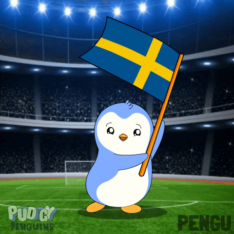 Sweden Flag Penguin GIF by Pudgy Penguins
