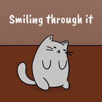 Smiling Through It Keeping Composure GIF by MESA My Emotional Support Animal