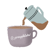 Coffee Mug Sticker by The Pineapple Labs