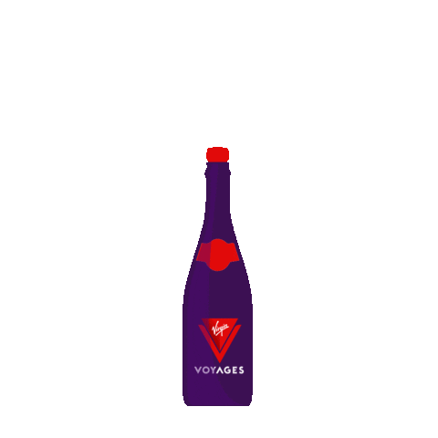 Popping Champagne Bottle Sticker by Virgin Voyages