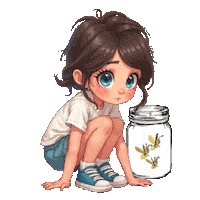 Boys Girls Fireflies Sticker