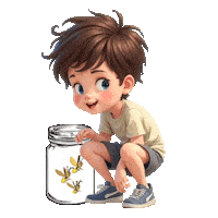 Boys Girls Fireflies Sticker