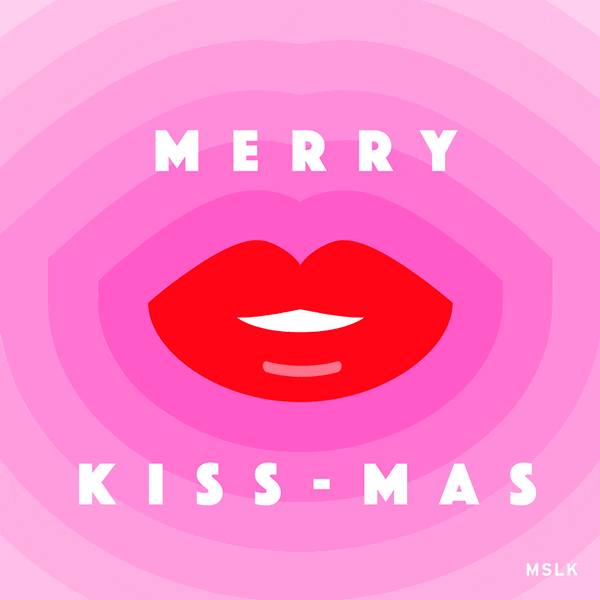 merry christmas kiss GIF by MSLK Design