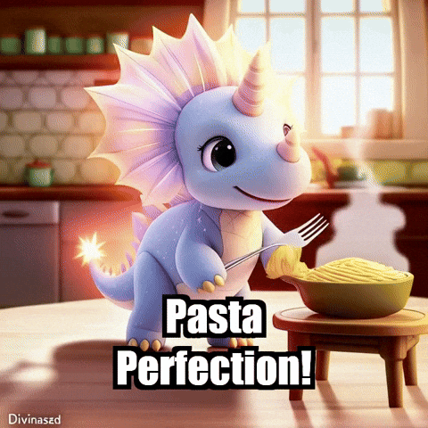 Dinner Pasta GIF by Divineasaur