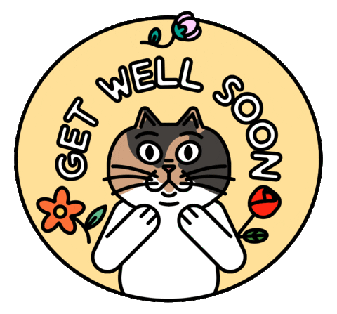 Get Well Soon Cat Sticker