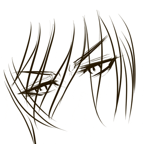 shoot me shit attempts at animating hair too GIF