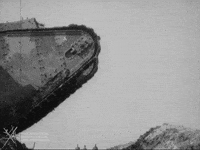 NationalWWIMuseum black and white military tank footage GIF