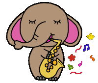 Elephant Saxophone Sticker