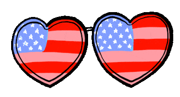 Independence Day Usa Sticker by Stefanie Shank