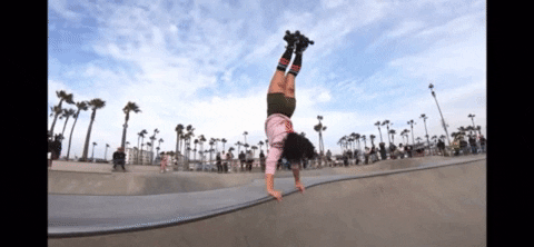ChicksInBowls giphygifmaker rollerskate rollerskating deathdrop GIF