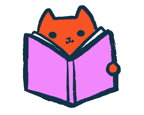 Cat Read Sticker by Abitan