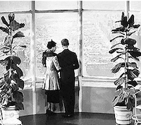 standing black and white GIF