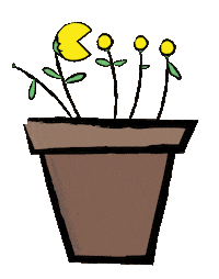 Pac Man Eating Sticker by Sam Omo