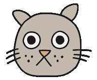 Cat Frown Sticker by Thank You Coffee