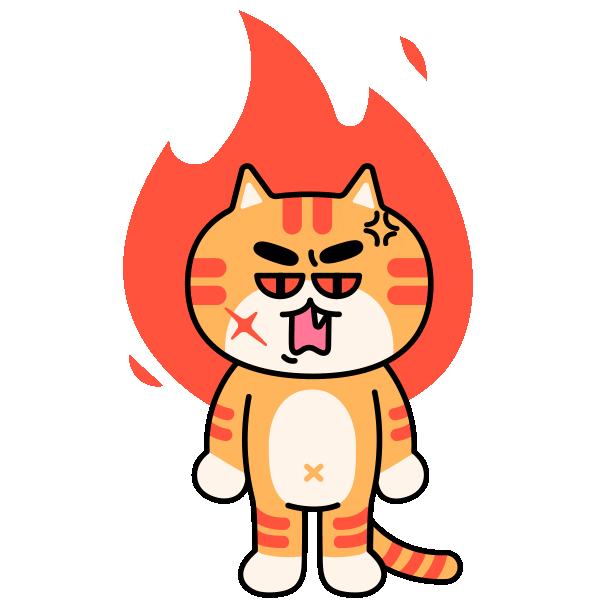 Angry Cat Sticker by 궁디팡팡 캣페스타