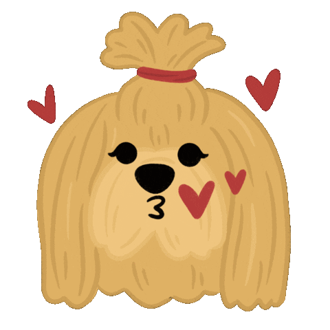 In Love Dog Sticker by Ann of Facedit
