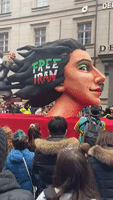 'Free Iran' Float Parades Around Dusseldorf as Part of Annual Carnival Celebrations