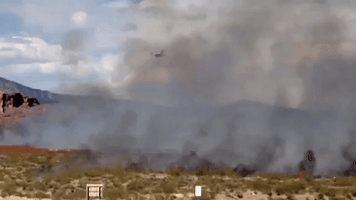 Air Tanker Drops Retardant on Cottonwood Trail Fire in Southern Utah