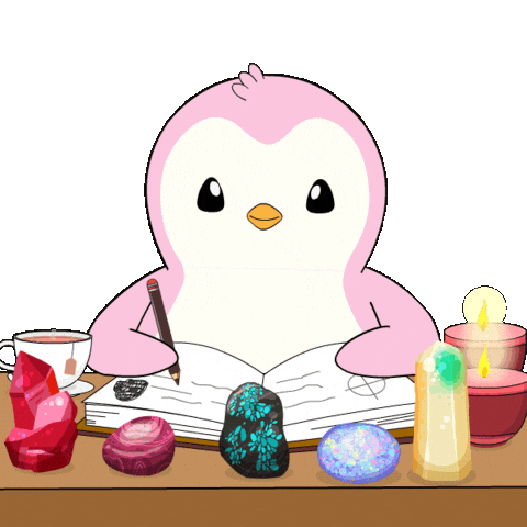 Pink Journaling Sticker by Pudgy Penguins