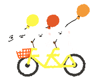 Drawingday bike bichon 비숑 드로잉데이 Sticker