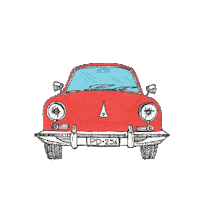 DualPetit car red carro watercolor Sticker