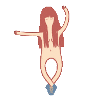 Happy Long Hair Sticker