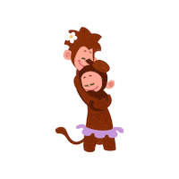 thisisteeandmo cartoon hug kids monkey Sticker