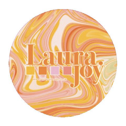 laurajoydesign circle designer ink marbling Sticker