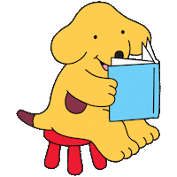 officialfunwithspot dog puppy book reading Sticker