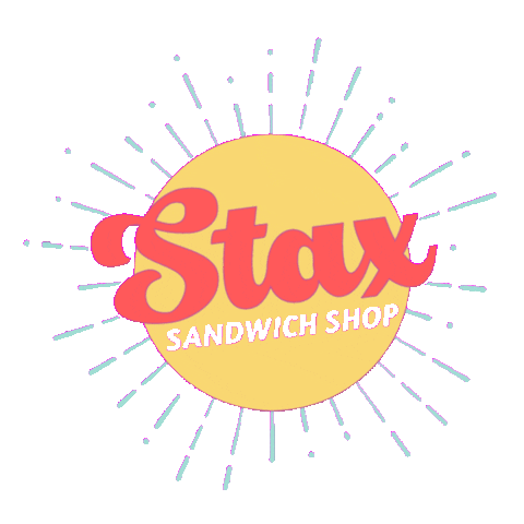 StaxofStax sandwich stax retro logo sandwich shop Sticker
