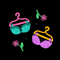 TheWarmestColor illustration flowers boobs girly GIF