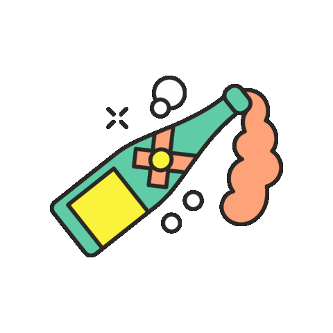 maevechocolate giphygifmaker celebration rose bottle Sticker