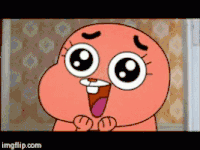Cartoon gif. Anais on The Amazing World of Gumball has sparkles in her eyes and holds her hands up to her face cutely. Her face suddenly changes and the room around her becomes dark and red. Her eyebrows furrow and her pupils shrink. Her mouth is open wide in anger.