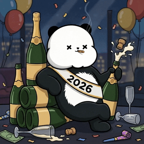 Happy New Year Cute Panda GIF by Kanpai Pandas