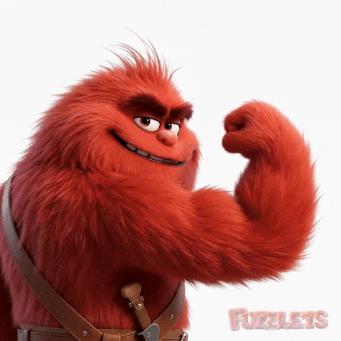 Flexing I Got This GIF by The Fuzzlets