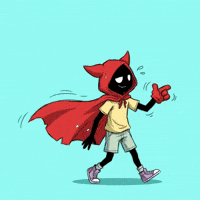 Red Cape Walking GIF by G*BOY