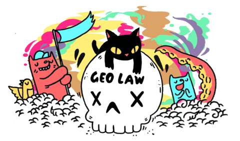 cat skull STICKER by Geo Law