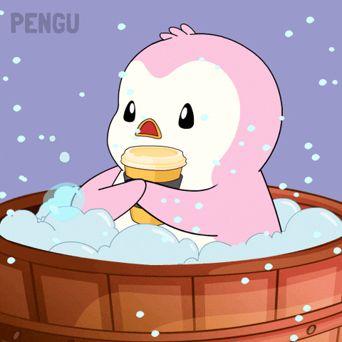 Snow Drinking GIF by Pudgy Penguins
