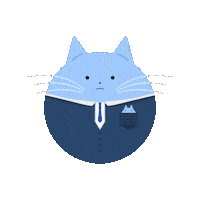 Drawmeo cat blue chat gentleman Sticker