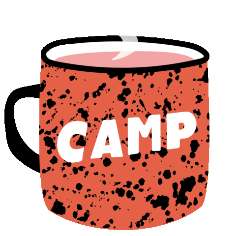 Pink Camping Sticker by Zoe Wodarz