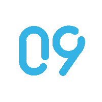 Studio09 logo illustration design blue Sticker