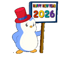 Happy New Year Penguin Sticker by Pudgy Penguins