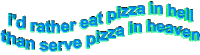 pizza i'd rather Sticker by AnimatedText