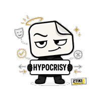 Two Faced Hypocrisy Sticker by ZTIKIX