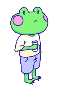 Dwindlebag meme frog nervous crystalfrogs Sticker