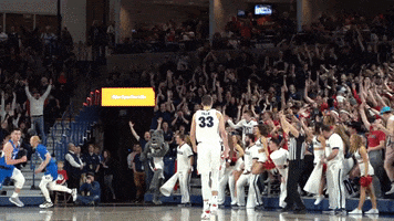 GonzagaBulldogs celebration high five gonzaga gonzaga basketball GIF